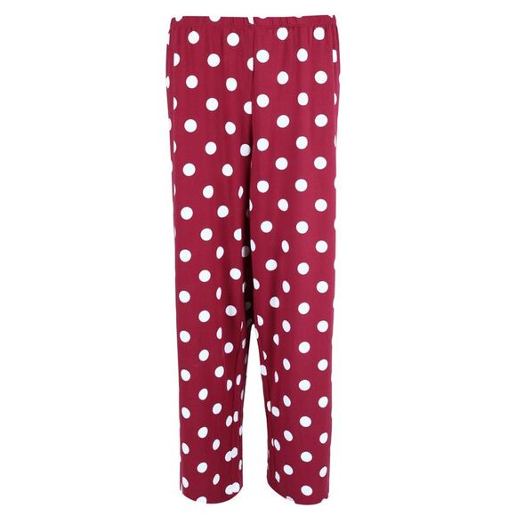 PJ Couture Women's Plus Size Polka Dot Print Notch Collar Long Pajama Set - Picture 3 of 4